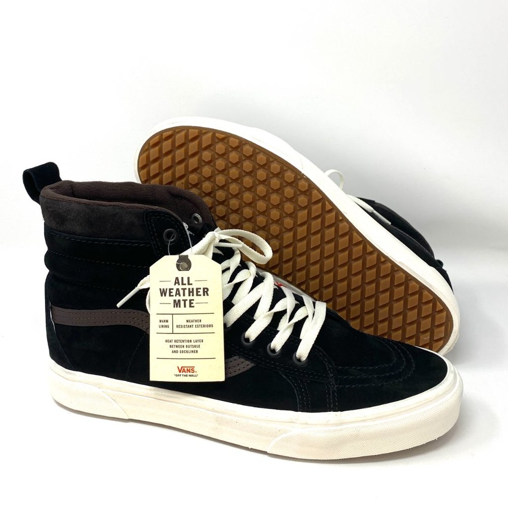 VANS Sk8-Hi MTE Boots Suede Black Brown High Top Winter Shoes Women VN0A4BV7V3Z1 - Picture 3 of 9